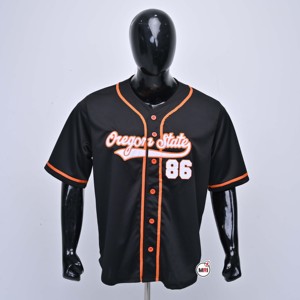 For State <b>Baseball</b> Jerseys Unisex Black Orange Stitched Tackle Twill 86 Number Front Embroidery Regular Fit Half Breathable - Product Image 1