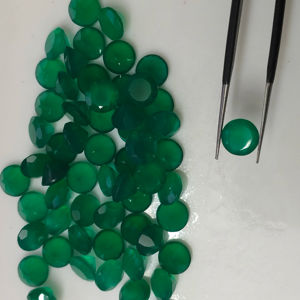 Ónix Verde Natural de 8MM, Corte Brillante Redondo, Gema Suelta de la Mejor Calidad para Joyería, Gemas de Red Mountain - Product Image 1