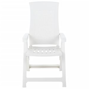 Juego de 2 Sillas de Jardín de Plástico Blanco, Diseño Estándar - Product Image 3