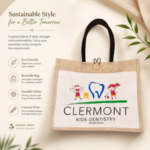 Promotional Printable Jute Shopping <b>Bag</b> | Custom Brand Reusable Carry Tote for <b>Marketing</b> & Retail Promotion - Product Image 5