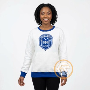 Sudadera de cuello redondo para mujer Zeta Phi Beta, personalizada al por mayor, de invierno, bordada, de algodón polar transpirable, corte regular - Product Image 3