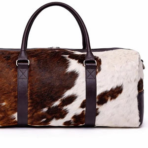 กระเป๋าหนังทรงดัฟเฟิล ทำมือ น้ำหนักเบา ปิดด้วยซิป พกพาสะดวก กระเป๋าเดินทางสุดสัปดาห์ สไตล์วินเทจ ความจุขนาดใหญ่ - Product Image 1