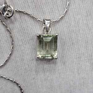 Juego de Joyería de Plata de Ley 925 de Lujo, Aretes y Collar con Piedras Preciosas Naturales de Aguamarina con Corte Esmeralda para Mujer, Joyería de Boda - Product Image 2