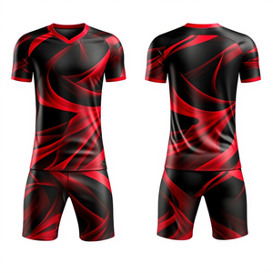 Tenue de football professionnelle personnalisée : Maillot et short de football, uniforme d'équipe athlétique, tissu d'entraînement léger et respirant, design. - Product Image 1