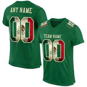 Camiseta de Fútbol Americano con Nombre y Número del Jugador, Verde, Talla Grande, Manga Corta, Uniforme de Fútbol Americano Estampado con Paneles de Malla - Product Image 3