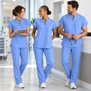Nuevo Conjunto de Uniformes Médicos con Cuello en V, Estilo Dividido, con Pantalones de Pierna Recta y Bolsillos para Enfermeras y Doctores - Product Image 2