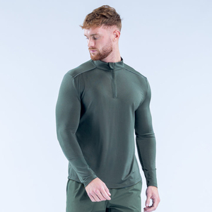 T-shirts de course pour hommes avec logo personnalisé, impression OEM, bordure contrastée, séchage rapide, ourlet légèrement incurvé, pour l'entraînement - Product Image 2