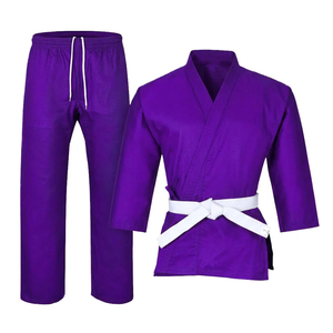 Ensemble d'uniforme de karaté marron MKH MKH-MU8 100 % coton, Gi d'arts martiaux respirant et extensible, coupe ample, tenue d'entraînement avec ceinture blanche - Product Image 3