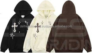 Sudadera de Forro Polar Casual de Invierno para Hombre, de Algodón, Poliéster y Elastano, con Cremallera Completa para la Capucha, de Alta Calidad, Sólida, Transpirable y Lisa - Product Image 6