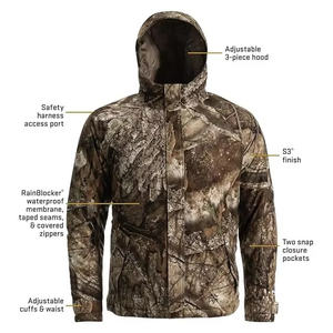Veste de chasse d'hiver unisexe GRACE SIGN en softshell camouflage, imperméable, coupe-vent, respirante, manches longues, réglable, sécurité - Product Image 2