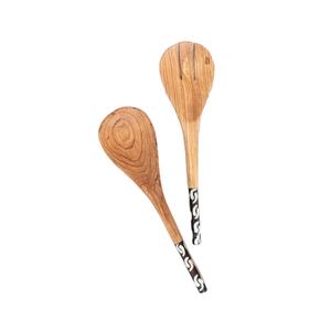 Ensemble de couverts à 2 cuillères en bois de manguier faits à la main, fabricant et exportateur de couverts nouvellement conçus, idéal pour les repas en gros et élégants - Product Image 1
