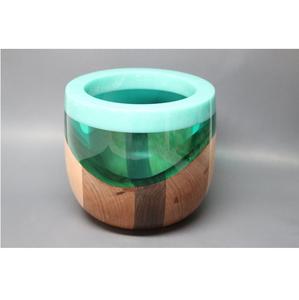 Tazón Artesanal de Resina Epoxi y Madera de Acacia, Libre de BPA, Ecológico, con Base de Madera Sólida, Diseño de Fusión de Resina para Interiores Modernos - Product Image 1