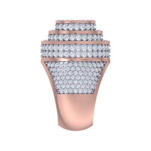 Joyería Fina de Lujo, Anillo de Diamante Cultivado en Laboratorio de 5.95 Ct, Corte Redondo, Diseño de Racimo, Oro Blanco/Amarillo/Rosa Sólido de 14k - Product Image 4