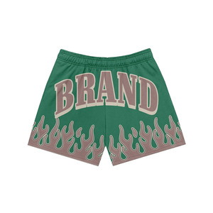 Premium 160 GSM 100% Cotton Mesh <b>Shorts</b> Lightweight <b>Pink</b> Green Solid Eco-Friendly Quick Dry Front Logo Custom Athletic <b>Shorts</b> - Product Image 1