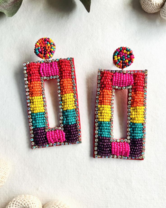 Hermosos pendientes de cuentas para niñas, pendientes de cuentas a la moda con estilo veraniego. - Product Image 6