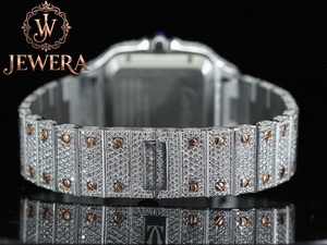Reloj Mossinate de Diseño en Acero Inoxidable Plateado y Dorado con Diamantes Genuinos, Elegante y Perfecto para Toda Ocasión - Product Image 4