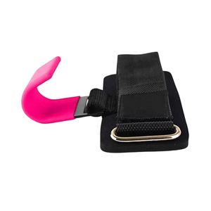 Crochets de musculation, sangles de poignet, poignées de soulevé de terre rembourrées en néoprène, support d'entraînement de force, logo personnalisé rose - Product Image 4