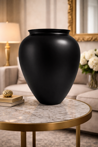 Elegante Florero de Hierro con Acabado Negro, Hecho a Mano, Decorativo, para Centro de Mesa de Sala de Estar y Decoración de Interiores del Hogar - Product Image 3