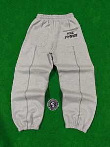 High Quality Custom Unisex Two Tone Color Heavy Weight 100% Cotton Fleece Sweatpants with Embroidery <b>Cuffed</b> <b>Jogger</b> for Men - Product Image 3