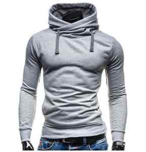 Sweat-shirt à capuche en tricot pour homme, couleur unie, coupe ajustée, décontracté, à manches longues, vert, en coton, pour l'automne - Product Image 6