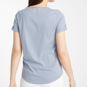 เสื้อยืดคอกลมทรงหลวมสำหรับผู้หญิงผ้าโพลีเอสเตอร์/ ผ้าฝ้ายแห้งเร็วน้ำหนักเบา - Product Image 2