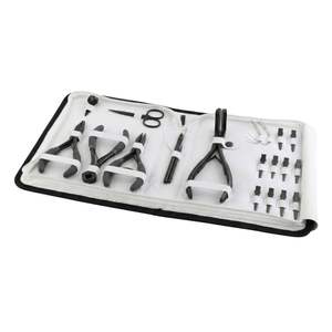 Kit d'outils professionnel pour extensions de cheveux à micro-perles édition or, pinces courbées en acier inoxydable, ensemble de salon, fabricant - Product Image 2