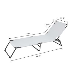 Letto da Campeggio Pieghevole a Tre Sezioni - Grigio - Arredamento Pieghevole per Esterni - Product Image 6