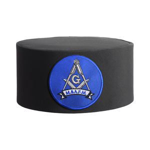 M.S.A.F.M. Gorra de Masonería Crest Wholesale Master Mason Blue Lodge, Negra, Bordado Azul Premium, Fabricante OEM ODM, Insignia Masónica - Product Image 1