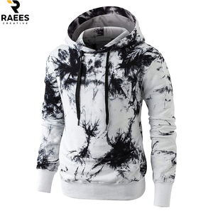 Sweat-shirts thermiques tie-dye pour hommes, design personnalisé, vêtements d'hiver élégants, vente en gros, tissu polaire doux, 100% coton - Product Image 1