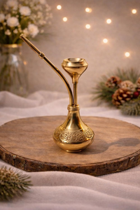 Chicha en laiton avec base décorative gravée, ensemble de fumée traditionnel, style vintage - Product Image 5