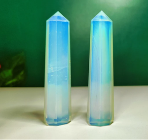 Tours et obélisques en cristal de quartz et opalite, sculptés à la main, pierres de guérison, pierres précieuses naturelles de Feng Shui, vente en gros - Product Image 4