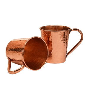 Mug à Moscow Mule en cuivre pur fait main avec poignée en laiton design et base sur pied, idéal pour les bars - Product Image 6