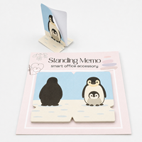 Bloc-notes auto-adhésif avec motif pingouin en papier offset – Accessoire de bureau intelligent à motif animal mignon pour la maison et le bureau