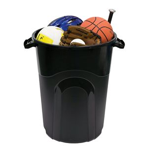 Bidone della Spazzatura Resistente da 32 Galloni con Coperchio a Chiusura a Scatto, Set da 2 Contenitori per Rifiuti Stampati a Iniezione - Product Image 3