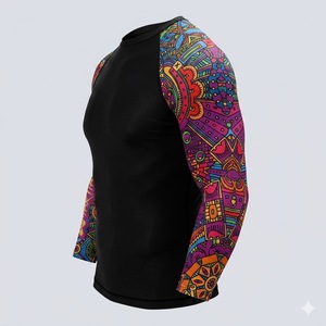 เสื้อรัดกล้ามเนื้อ SARG24 สำหรับขายส่ง เสื้อรัดกล้ามเนื้อ MMA สำหรับยิวยิตสู ดีไซน์ด้านหน้าแบบยืดหยุ่น ผลิตจากผ้าสแปนเด็กซ์/โพลีเอสเตอร์ น้ำหนักเบา พิมพ์ลายแบบซับลิเมชั่น - Product Image 3