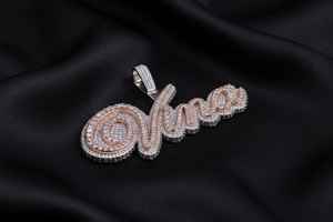 Colgante Personalizado de Plata de Ley 925 con Moissanita VVS, Colgante con Inicial, Logotipo o Letra, Colgante con Nombre o Número Estilo Hip Hop, y Dijes - Product Image 4
