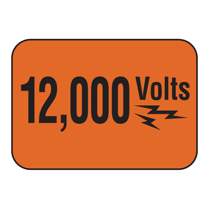 Panneau d'avertissement haute visibilité Brady 12 000 volts en PVC pour les zones intérieures et extérieures - Product Image 1