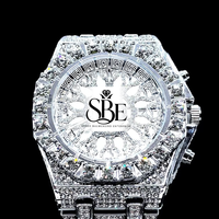 Exklusive Automatische Mechanische Luxus-Armbanduhr Saphirglas Edelstahl Wasserdicht D-Farbe VVS1 Moissanit-Diamant