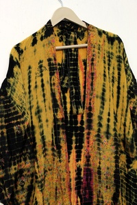 Nouveauté Kimono Tie-dye à la main Robe Kimono violette Robe Kimono longue Robe Kimono Boho Robe Kimono pour femmes - Product Image 5