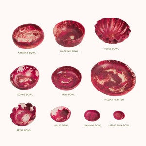 ชามเรซิ่นสำหรับเสิร์ฟอาหาร สีชมพู รูปทรงกลม ดีไซน์คลาสสิก เป็นมิตรกับสิ่งแวดล้อม ผิวขัดเงา สำหรับงานเลี้ยง - Product Image 1