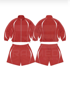 2026 Trending Unisex Light Blue Tracksuit 2 Piece Zipper Jacket <b>Shorts</b> Set Sporty Style Breathable 100% Nylon Adult Spring Wear - Product Image 4