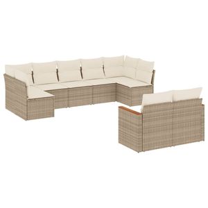 Set Divano da Giardino Beige Crema Bianco - Product Image 2
