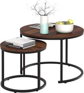 Mesa de Centro de Mármol Sintético, Mesas Auxiliares Modernas para Sala de Estar, Mesas Laterales para Espacios Pequeños - Product Image 1