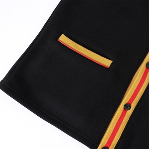 Custom Grambling Black Fleece <b>Cardigan</b> Chenille Patch Greek Logo Collegiate & University Group Wear Wholesale Manufacturer OEM - Product Image 4