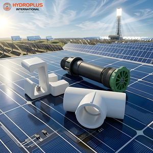 Kit de repuestos para rociador de limpieza de paneles solares Hydroplus International, boquilla, elevador, conector en T de UPVC, abrazadera para marco, juego de montaje - Product Image 1