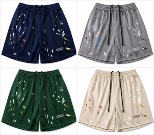 Shorts de basket-ball verts personnalisés, shorts de sport en mesh, uniformes d'équipe personnalisés avec logo, nom et numéro sur mesure - Product Image 2