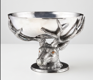 Elegante Cuenco Decorativo de Metal con Cabeza de Ciervo, Diseño Vintage Pulido, Hecho a Mano, Ideal para Regalo, Centro de Mesa con Estilo - Product Image 1