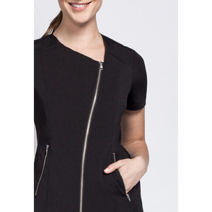 Tunique d'uniforme de salon et spa unisexe personnalisée, fermeture éclair métallique sur le devant, manches courtes, tissu respirant en polyester/coton - Product Image 6