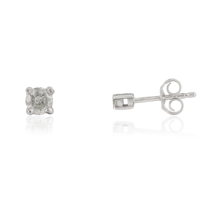 Boucles d'oreilles minimalistes en argent sterling 925 avec diamant naturel taille ronde, unisexe, accessoires de joaillerie fine - Product Image 3