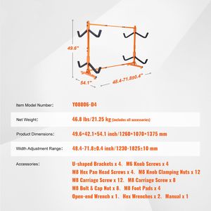 Supporto Autoportante in Acciaio Resistente per 4 Kayak, Canoe e Paddleboard con Porta AR Imbottito - Product Image 5